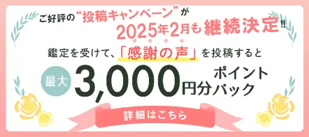 感謝の声投稿で3,000ptバナー