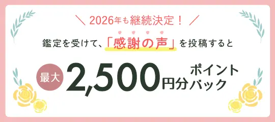 感謝の声を投稿すると最大2,500円分ポイントプレゼント