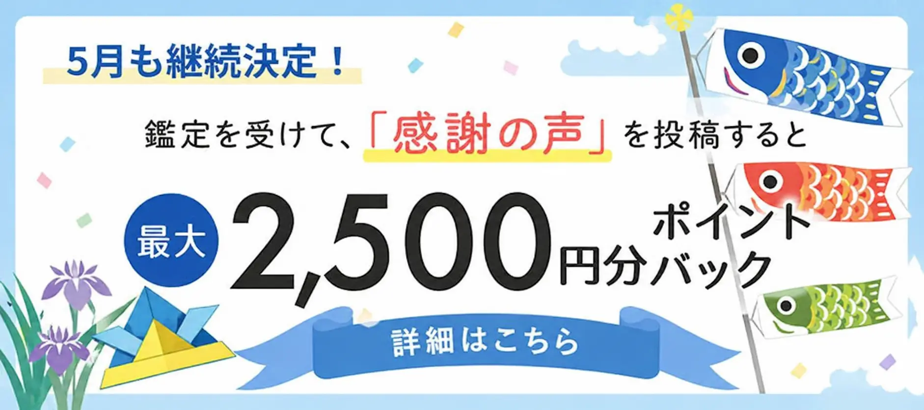 感謝の声投稿で2,500ptバナー