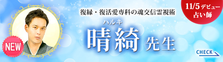 [11/5デビュー占い師]復縁・復活愛専科の魂交信霊視術 晴綺先生